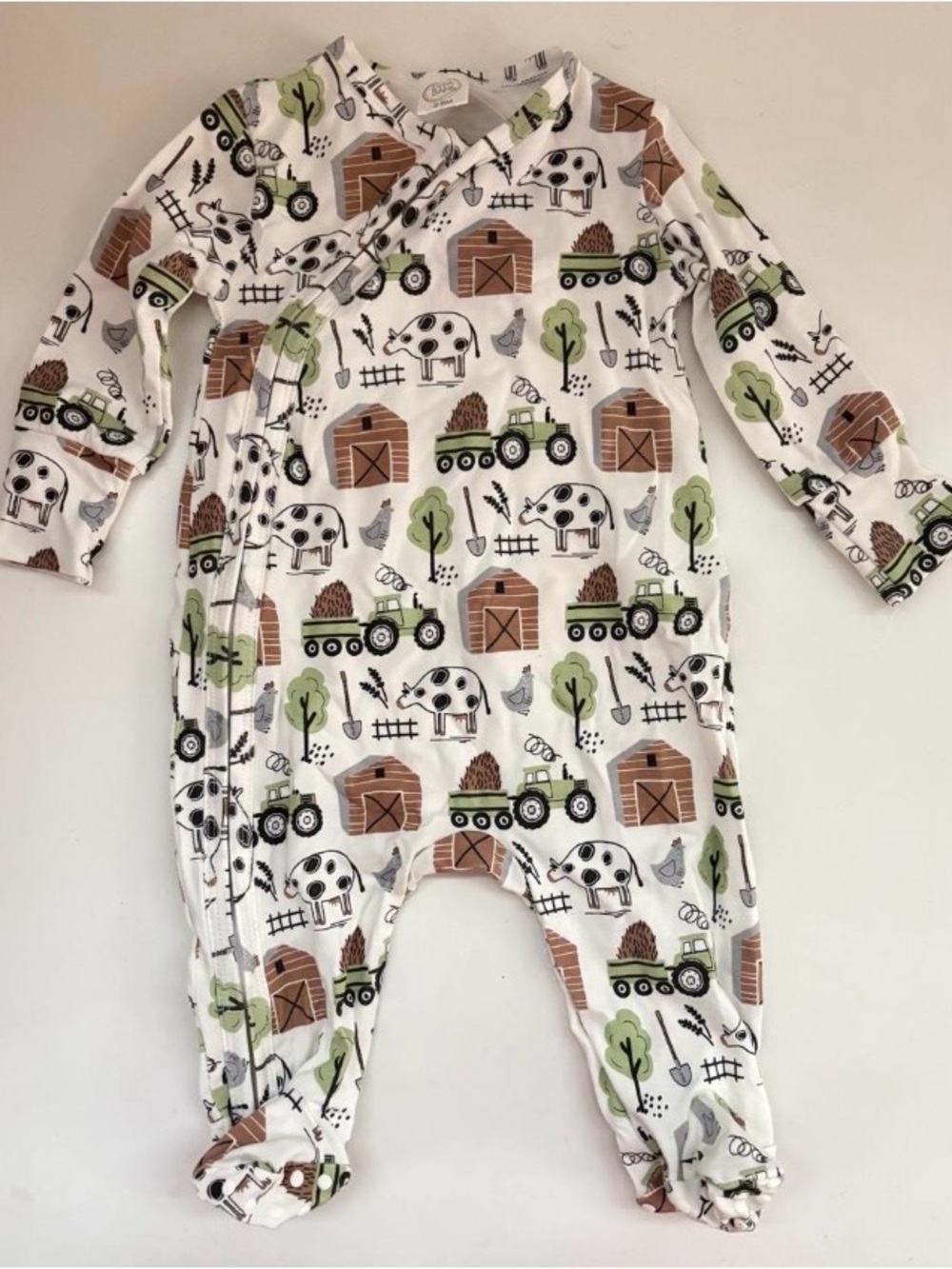 Bamboo cotton blend sleeper, super soft and breathable Farm-Print Footed Baby